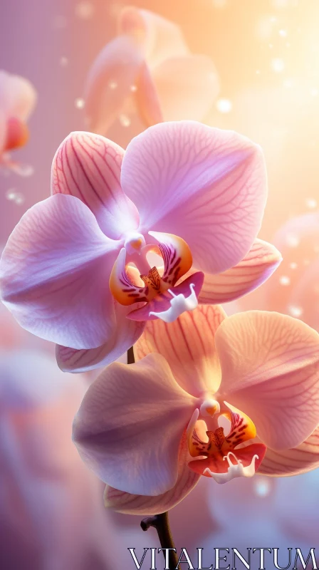 Orchid Wallpaper: A Realistic Digital Art with Nature-Inspired Imagery AI Image