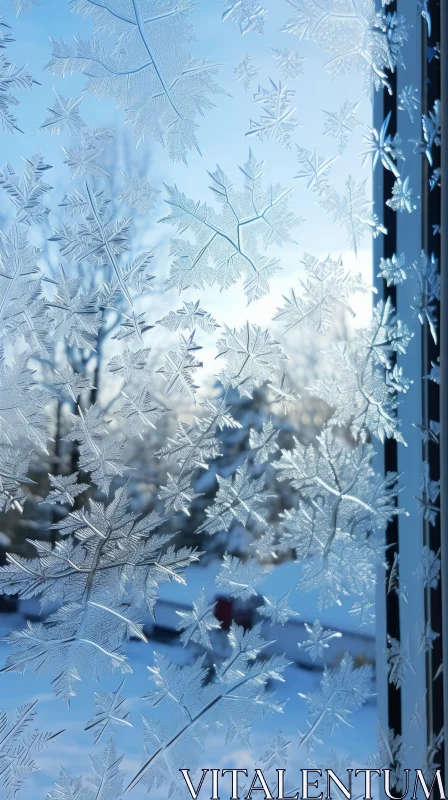 Winter Snowflakes Window Film - Planar Expressionism Art AI Image