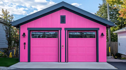 Unique Pink Garage Exterior