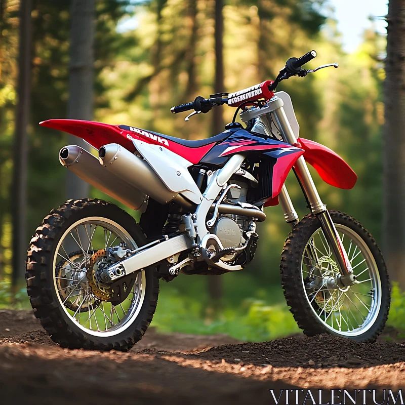 Off-Road Motorcycle in Natural Environment AI Image