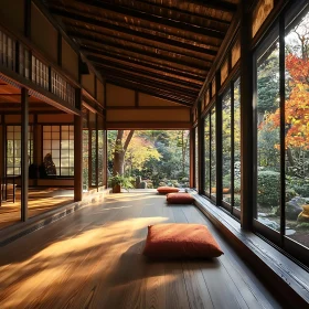 Tranquil Room Overlooking Fall Foliage