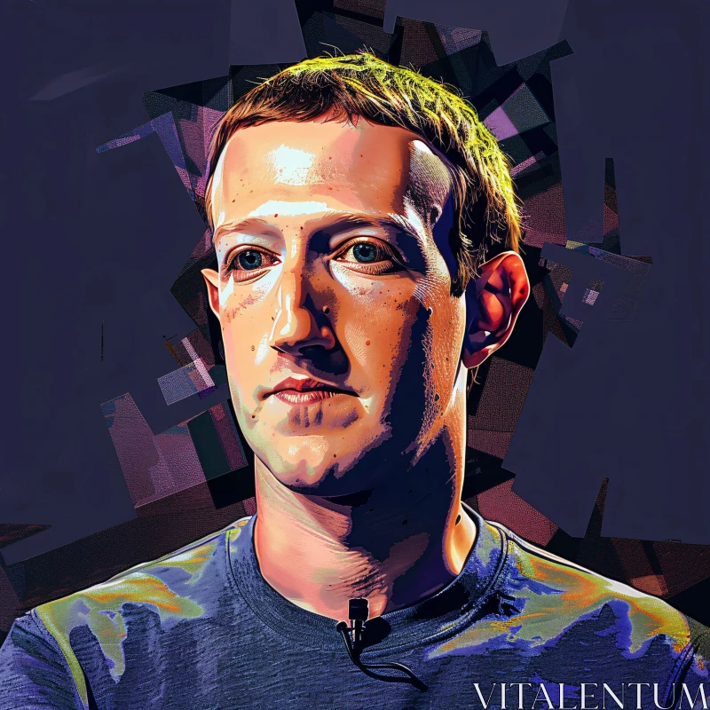 Mark Zuckerberg Modern Digital Artwork AI Image