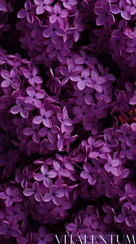 Artistic Display of Purple Lilac Flowers in Rich Textured Background AI Image