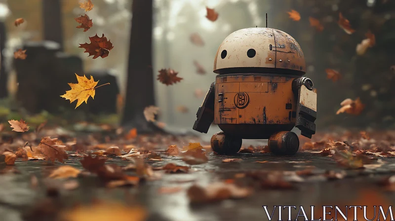 AI ART Autumnal Robot: A Whimsical Encounter