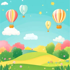 Whimsical Balloon Ride Art