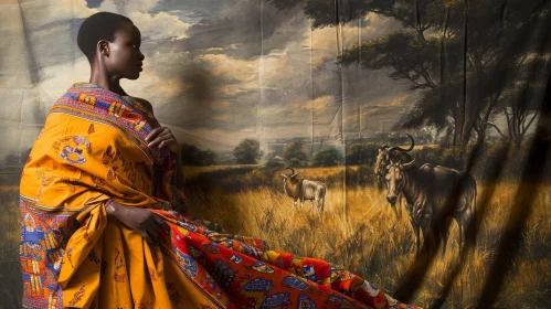 Captivating Portrait of a Young African Woman in Traditional Dress