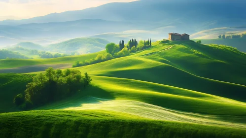 Tuscan Landscape with Rolling Hills