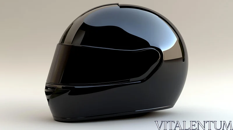 Reflective Black Motorcycle Helmet AI Image