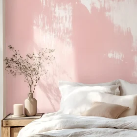 Tranquil Bedroom with Soft Pink Accent Wall