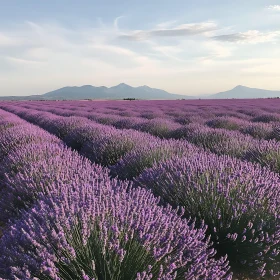 Endless Purple Lavender Field Landscape