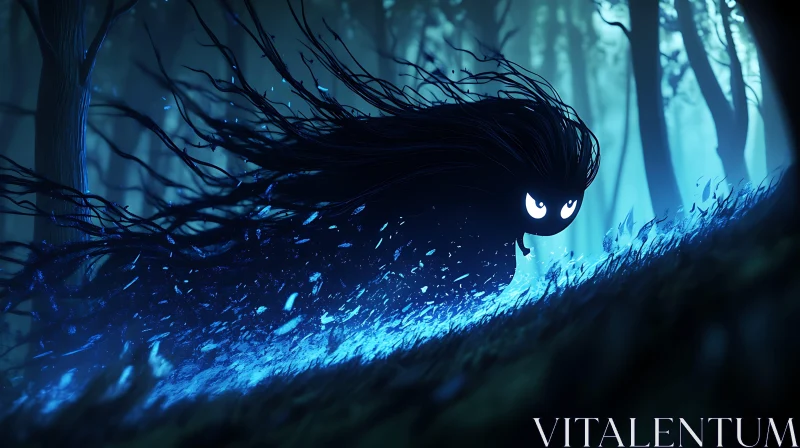 AI ART Shadowy Forest Monster Digital Illustration