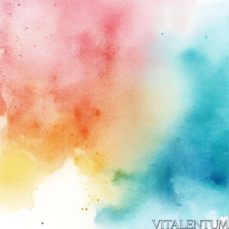 Abstract Watercolor Wash Painting AI Image