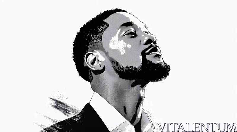 AI ART Graceful Digital Art of Will Smith in Monochrome