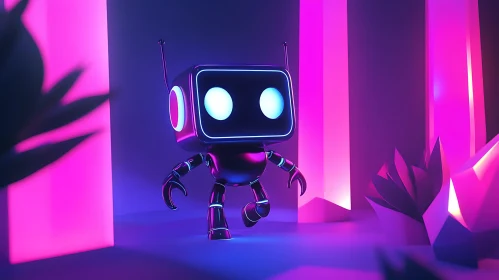 Robot with Neon Lights