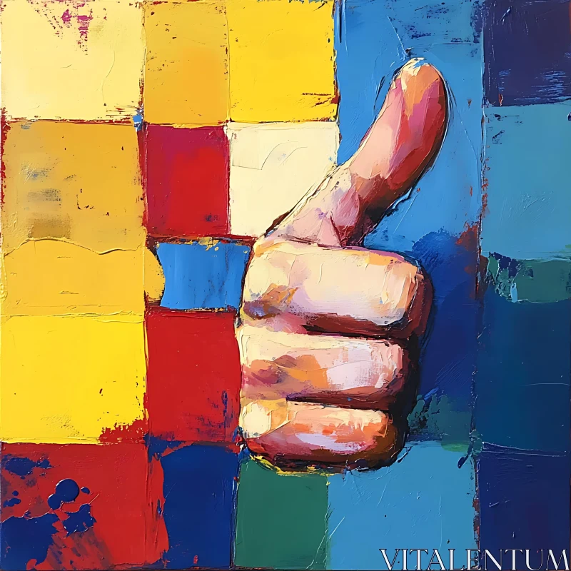 AI ART Colorful Abstract Thumb Up Art