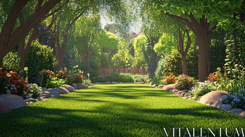 Sunlit Garden Escape AI Image