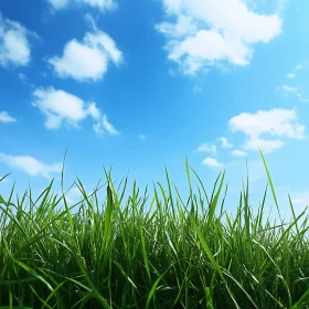 Lush Grass Field with Sky View