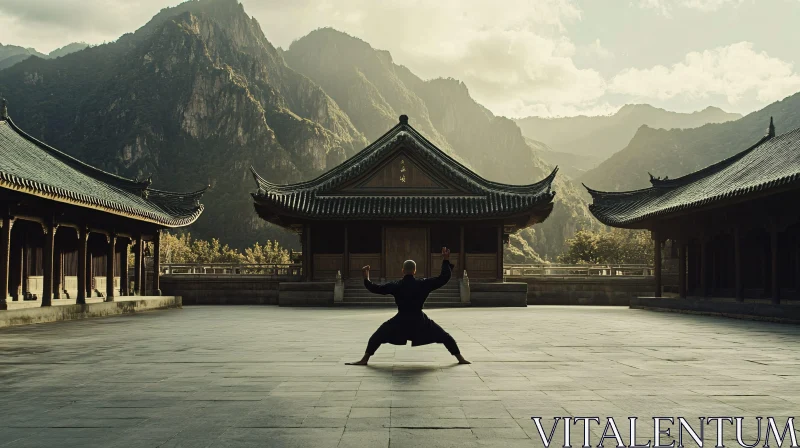 Asian Temple Martial Arts Serenity AI Image