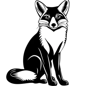 Fox Portrait in Black and White
