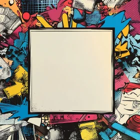 Pop Art Collage with Central Frame