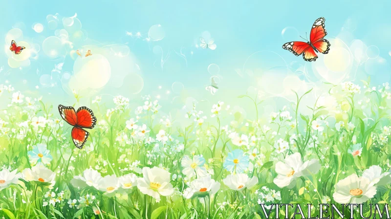 AI ART Butterfly Meadow