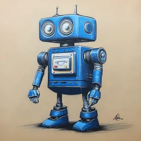 Retro Robot Art