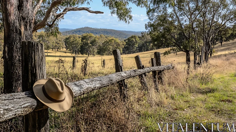 AI ART Peaceful Countryside Scene with Old Fence