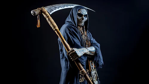 Mysterious Grim Reaper with Skull Mask