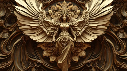 Serene Angelic Figure in Gold