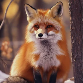 Winter Fox Gaze: A Portrait of Wilderness