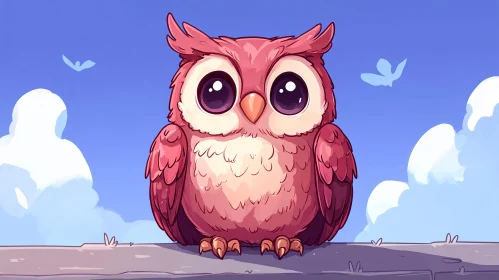 Cute Pink Owl Art