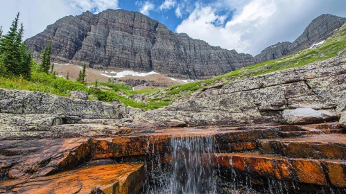 Scenic Waterfall and Mountain Landscape