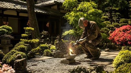 Crafting Sparks in Tranquil Garden