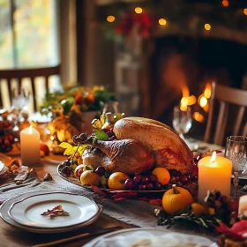 Autumnal Thanksgiving Dinner Setting