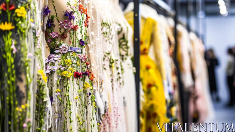 Exquisite Haute Couture Dresses with Floral Appliques AI Image