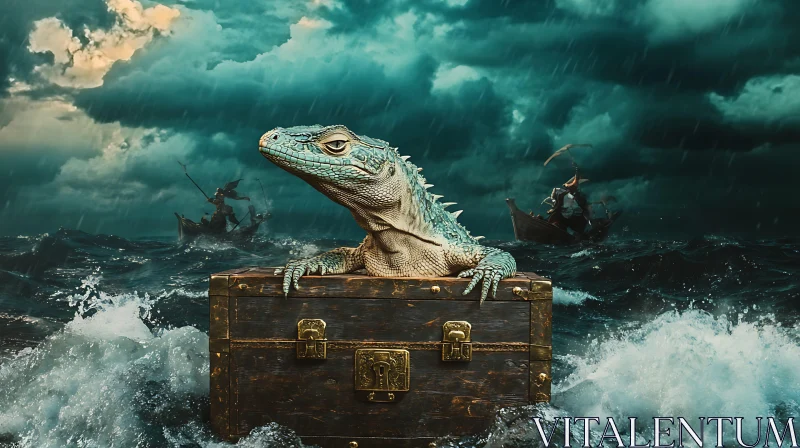 AI ART Sea Serpent's Treasure