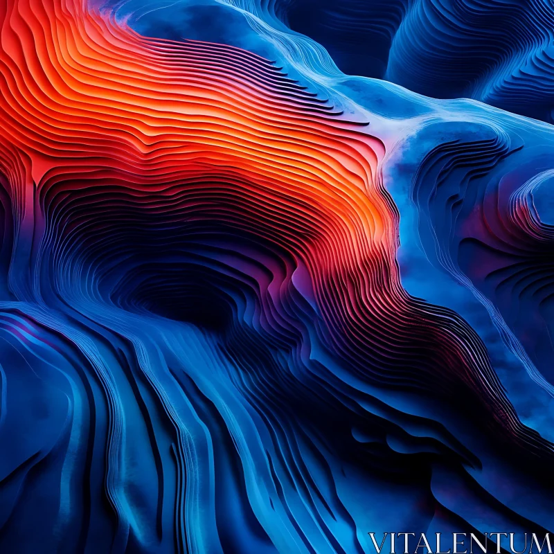 Colorful Abstract Patterns and Waves AI Image