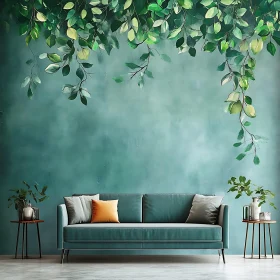 Serene Interior with Botanical Decor