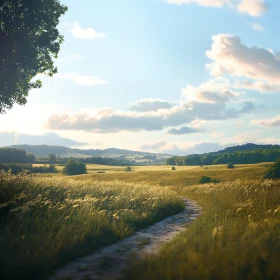 Tranquil Path Through Summer Field