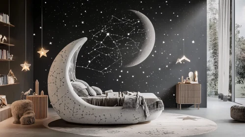 Moon Bed in Starry Bedroom