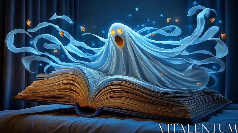 AI ART Ghostly Apparition Rising From a Storybook