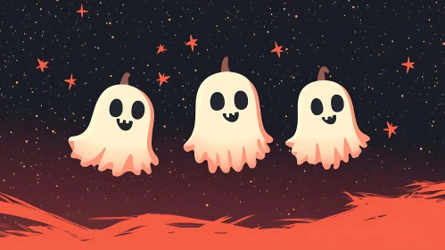 Whimsical Ghosts Illustration