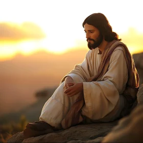 Pensive Figure in Golden Light