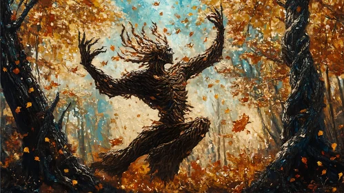 Spirit of the Woods in Autumnal Dance