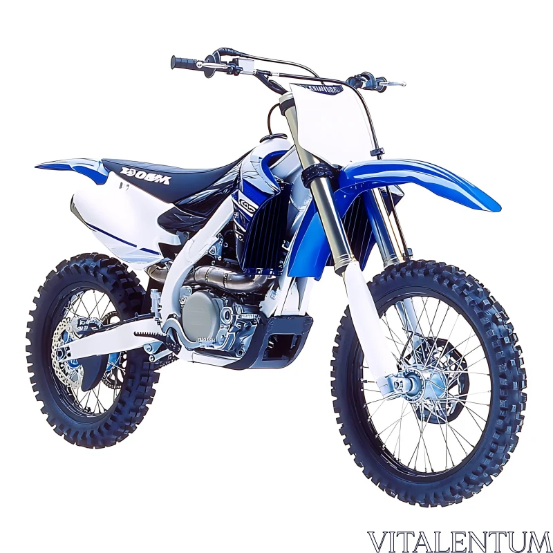 Off-Road Motorcycle on White Background AI Image