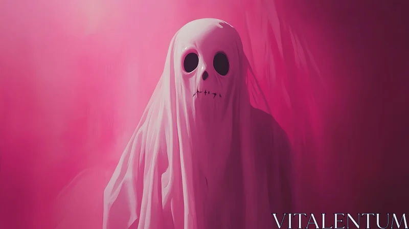 AI ART Ethereal Pink Ghost Figure