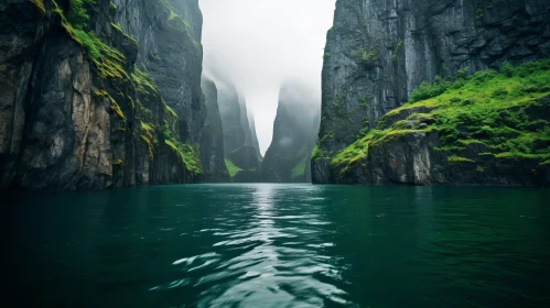 Mysterious Green Valley - A Misty River through the Canyon