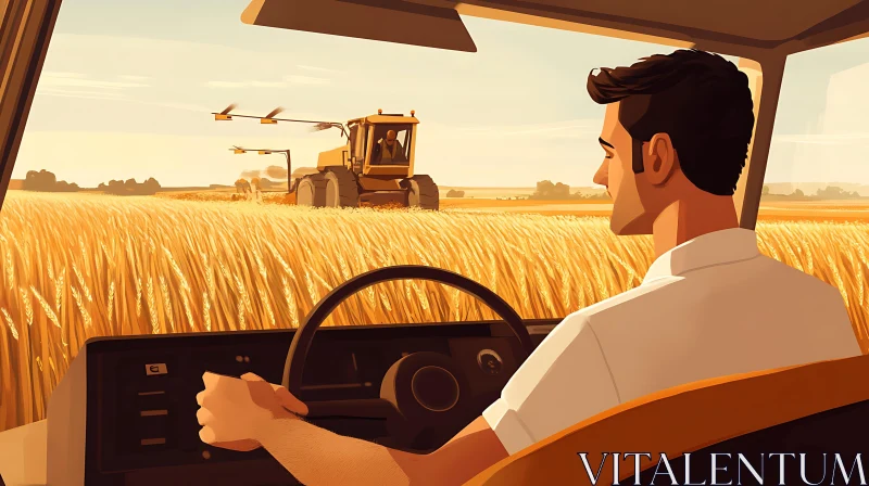 Agriculture Landscape with Driver AI Image