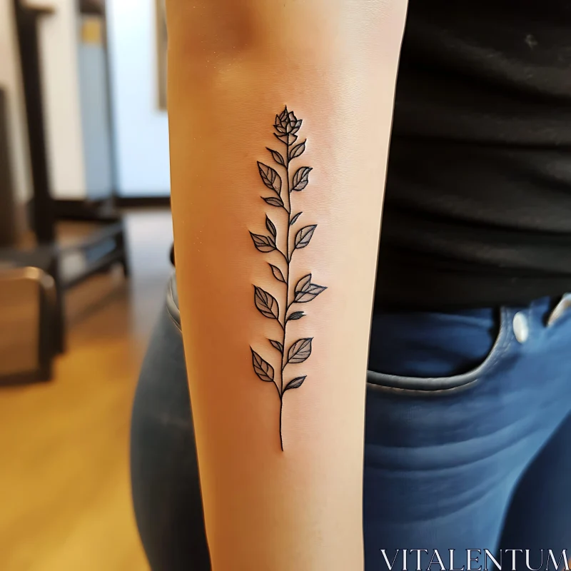 Elegant Floral Tattoo Design AI Image