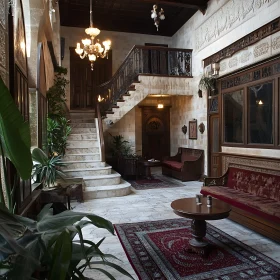 Vintage Home Interior with Marble and Wood